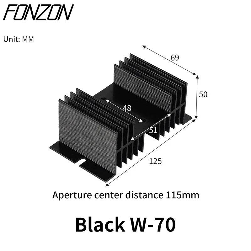 1 Pcs 10A-40A New Type Single-Phase Solid State Relay SSR Aluminum Fin Heat Sink Suitable For SSR-10DA/25DA/40DA