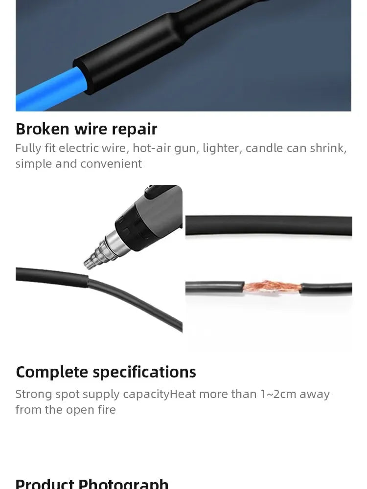 127/328/580pcs Heat Shrink Tubing Wrapping kit 2:1 Shrinkable Wire Shrinking Wrap Tubing Wire Connect Cover Protection Sleeving