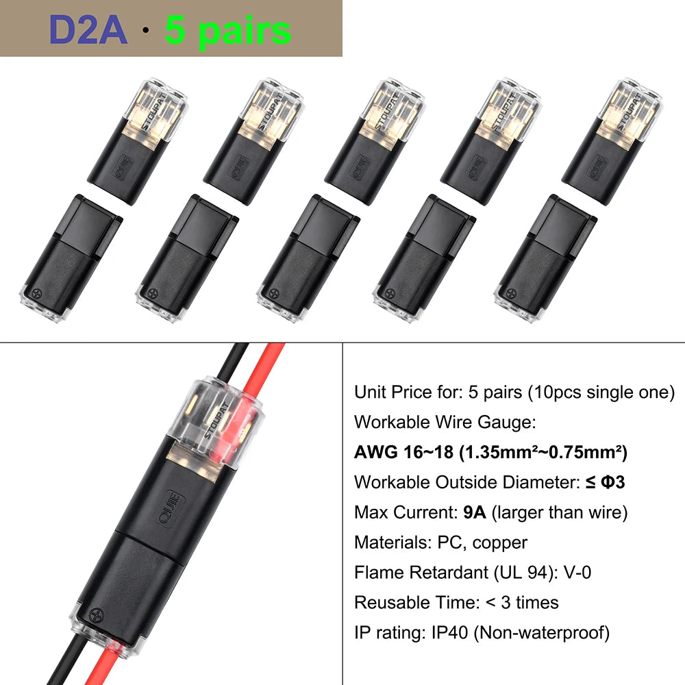 Cable Terminal Electric Wire Connector Clamp Block Quick Splice Scotch Lock Crimp for LED Car Wiring Joint Kit Tool Accessories