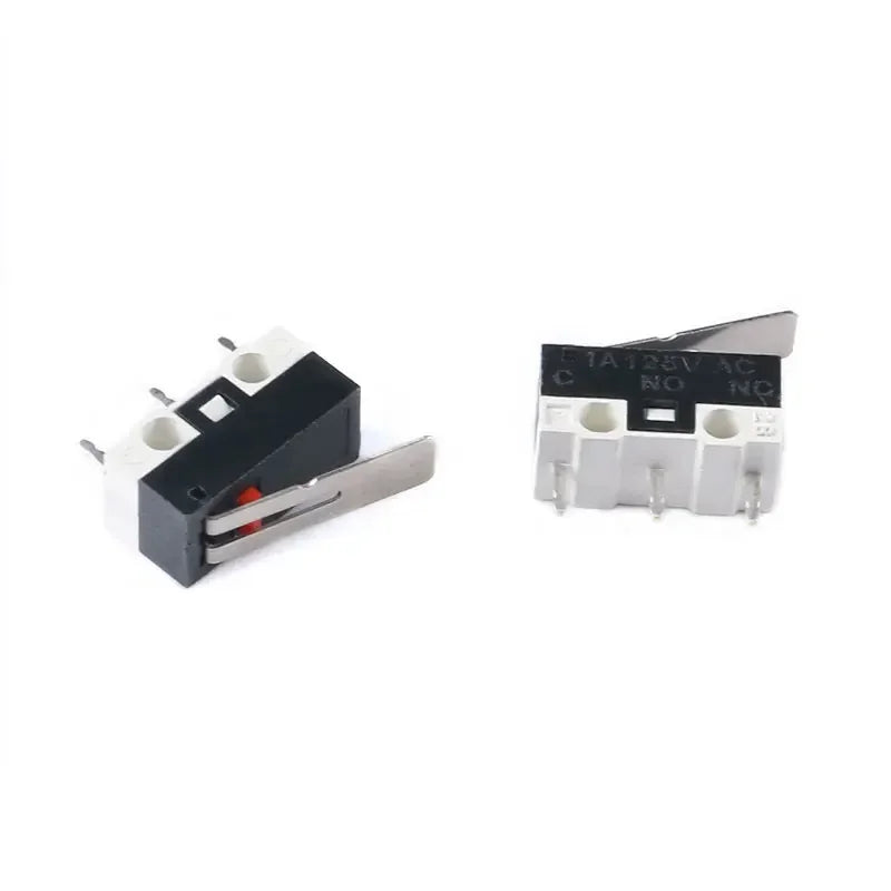 10Pcs Mini Micro Limit Switch NO NC 3 Pins PCB Terminals SPDT 1A 125V Roller Arc Lever Snap Action Push Microswitches