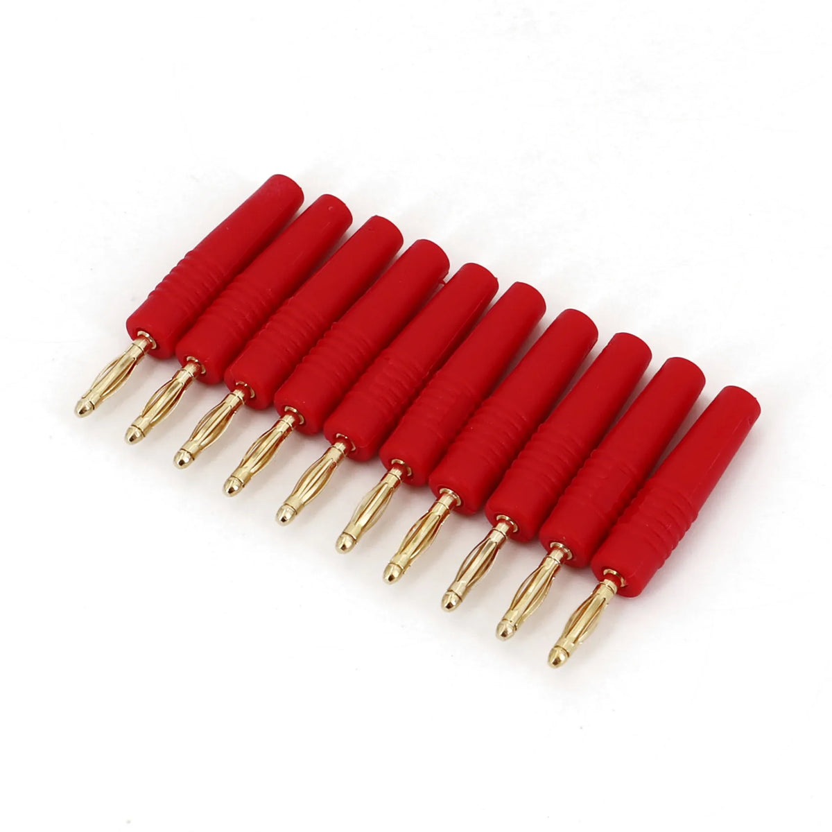 10Pcs Small Size 2mm Brass Gold Plated Male Banana Plug Wire Solder Type Connector