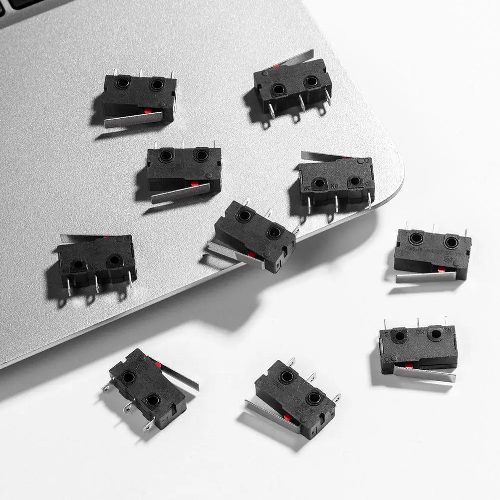 12Pcs Micro Limit Switch Straight Lever Precision Compact Mechanical Electronic Equipment Industrial Automation Small Push