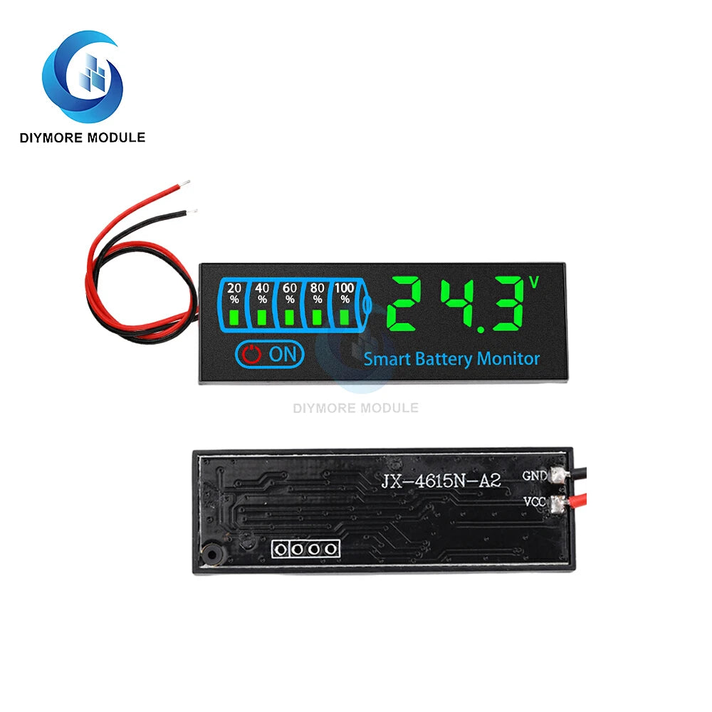 DC 7-55V 1-8S 4165 LED Indicator Voltage Charge Indicator Acid Battery Lithium Battery Universal Battery Charge Indicator Panel