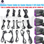 Modular Power Cable for Cooler Master V550 V650 V750 V850 SFX GOLD, GPU PCIe 8Pin 6+2Pin, CPU 4+4Pin, SATA Molex 4Pin, ATX 24Pin
