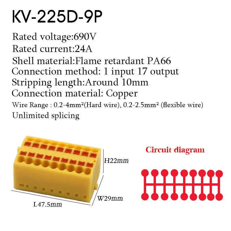 1Pc Wire Electrical Cable Connectors Plug-in Terminal Block PTFIX 2.5mm² Splitter Spliceable DIN-Rail Mounting Junction Box Tool