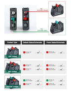 XB4 22mm Key Select Knob Switch 2/3 Position Self Locking Momentary Self Reset Key Emergency Stop Power Push Button Switch 10A