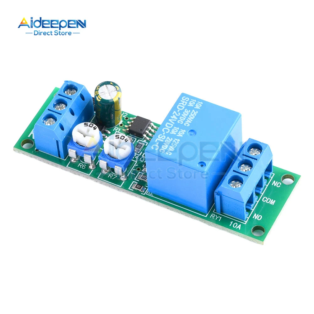 DC 5V 12V 24V Dual Relay Module Adjustable Time 0-100 Second 0-15 Minute 2 Speed Adjustable Trigger Control Relay Module Switch