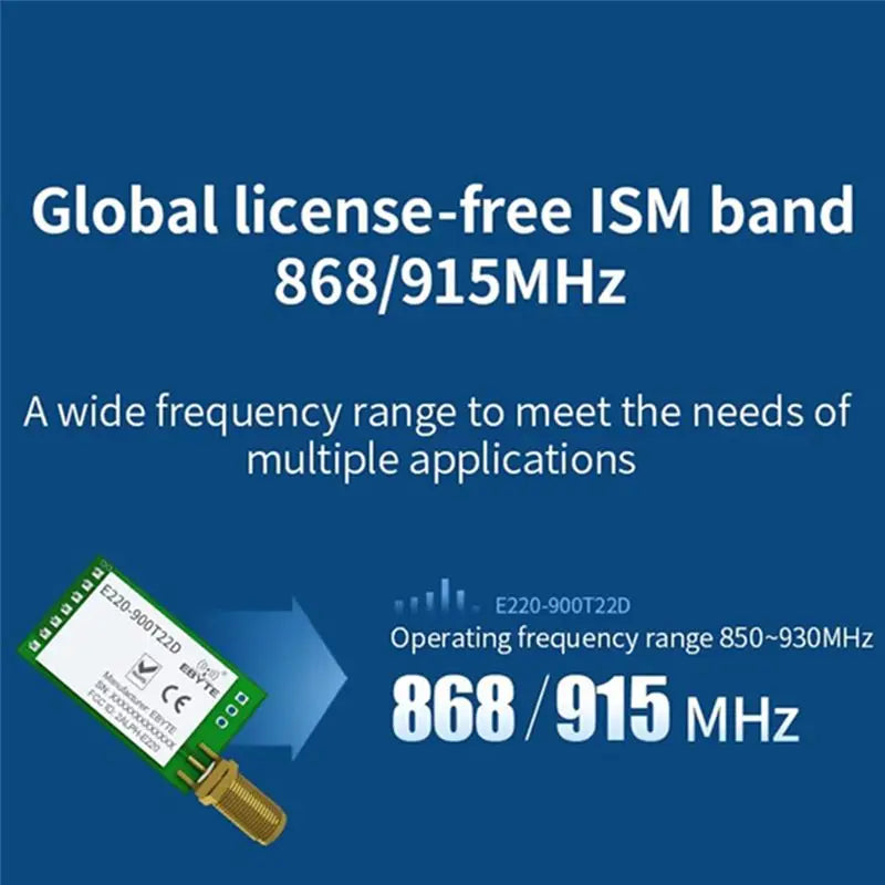 EBYTE E220-900T22D Lora LLCC68 Wireless Module 22Dbm Long Range 5Km SMA-K UART RSSI Transmitter Receiver DIP With 868Mhz Antenna