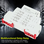 2Pcs GRT8-M1 Multifunctional Delay Time Relay with 10 Functions DIN Rail Mount AC/ 12V~240V Multifunctional Delay Time Relay
