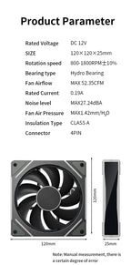 TEUCER Prism  ARGB PC Fan 12cm Computer Case Fan Kit Water Cooler 4pin PWM 5V 3PIN Cooling Fans