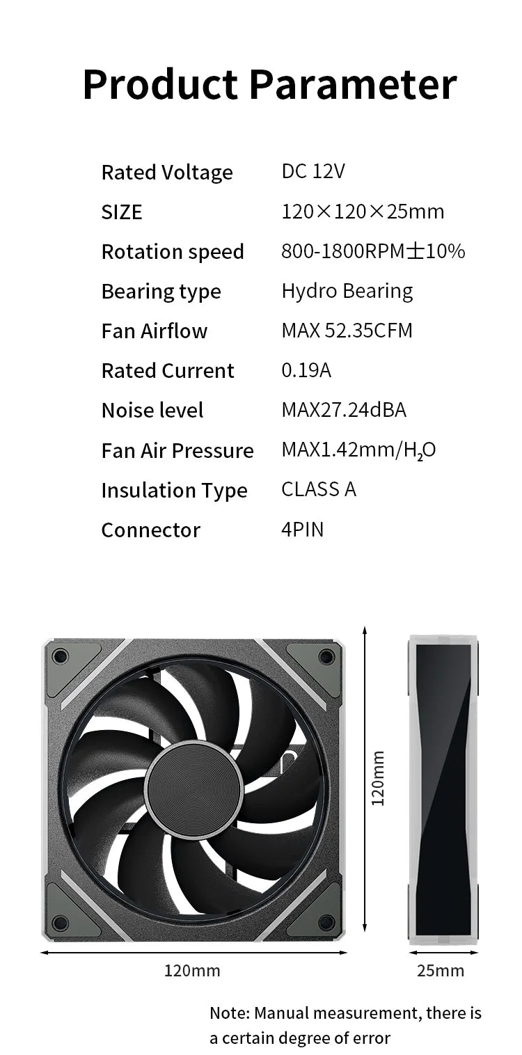 TEUCER Prism  ARGB PC Fan 12cm Computer Case Fan Kit Water Cooler 4pin PWM 5V 3PIN Cooling Fans