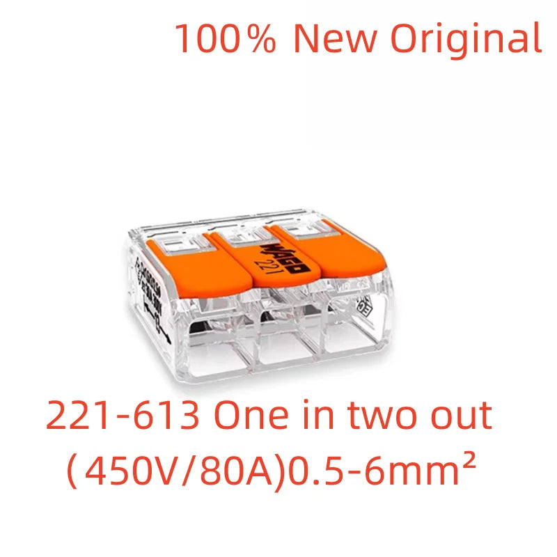 WAGO holes Lever wire connector 221-412 221-413 221-415 221-612 221-613 221-615 Quick Wiring terminal 0.14-4mm²/AWG24-12 2/3/5