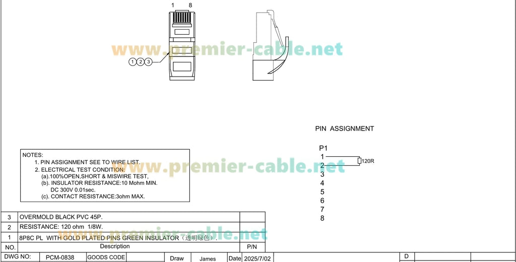 RJ45 120 Ohm DMX512 Terminator 1 Universe RJ45-DMXTERM-120 RJ45 8P8C End of Line Termination Resistor for DMX Signal Stability