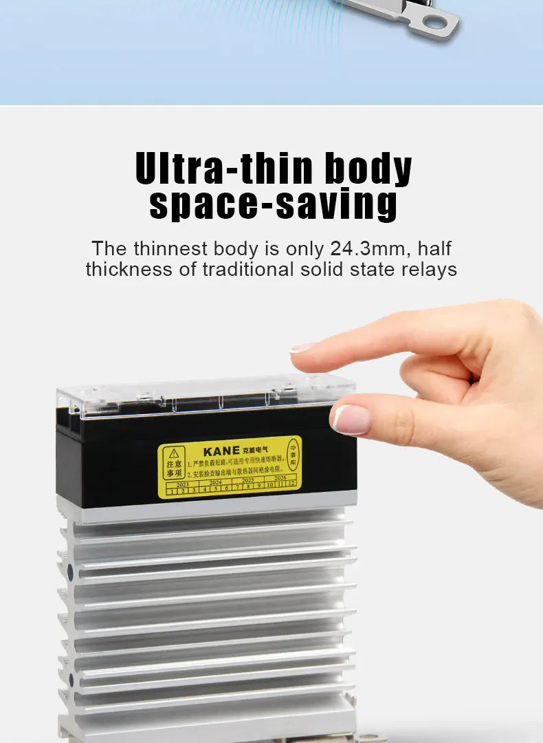 Slim DIN Rail Mount Single Phase Solid State Relay SSR Relay Module with Heatsink 10A 25A 40A