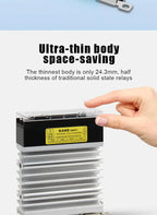 Slim DIN Rail Mount Single Phase Solid State Relay SSR Relay Module with Heatsink 10A 25A 40A