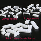 20Pcs PH 2.0  Terminal Plastic Housing Male Female Pin Header Connector ph 2.0 2mm Plug Socket Shell 2/3/4/5 Pin-12p