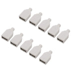 10Pcs White 4 Pin USB Type A Male Female Soldering Plug Socket Connector With Plastic Cover Type-A DIY Kits