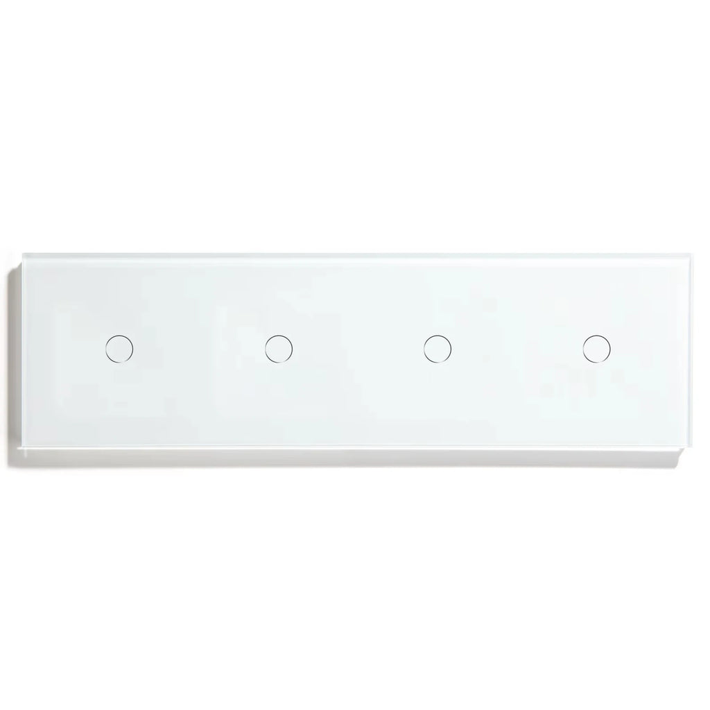 BSEED 1/2/3Gang Touch Switch Double Light Switch Triple Sensor Switch 1Way EU Standard Glass Panel Blue Back Light White Series