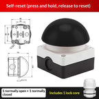 1 Set Mushroom Head Self-Locking/Resetting 1NO Foot/Hand Control IP65 Emergency Stop Button Switch For Industrial Safe