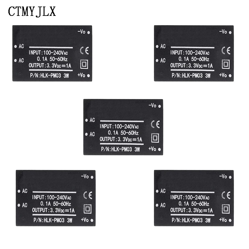 5pcs HLK-PM01 HLK-PM03 HLK-PM12 AC-DC 220V To 5V/3.3V/12V Mini Power Supply Module,intelligent Household Switch Power Supply
