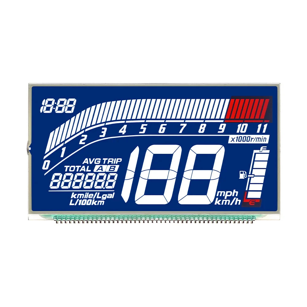 Wholesale Customization SJXDGN075 Wide Temperature Digital Display LCD Screen HTN Anti Glare Segment Code Screen for Motorcycles