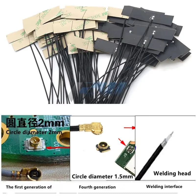 5 Pcs/Lot  WiFi 2.4G High Gain Built-in Flexible FPC Soft Antenna ZigBee Bluetooth Module Ipx Patch Antenna IPX to FPC Antenna