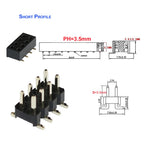 20pcs 2.54mm PH3.5 2x3P/5P/10P-40P Double Row Short Low Profile SMD Surface Mount Male Female PCB Pin Header Socket Connector