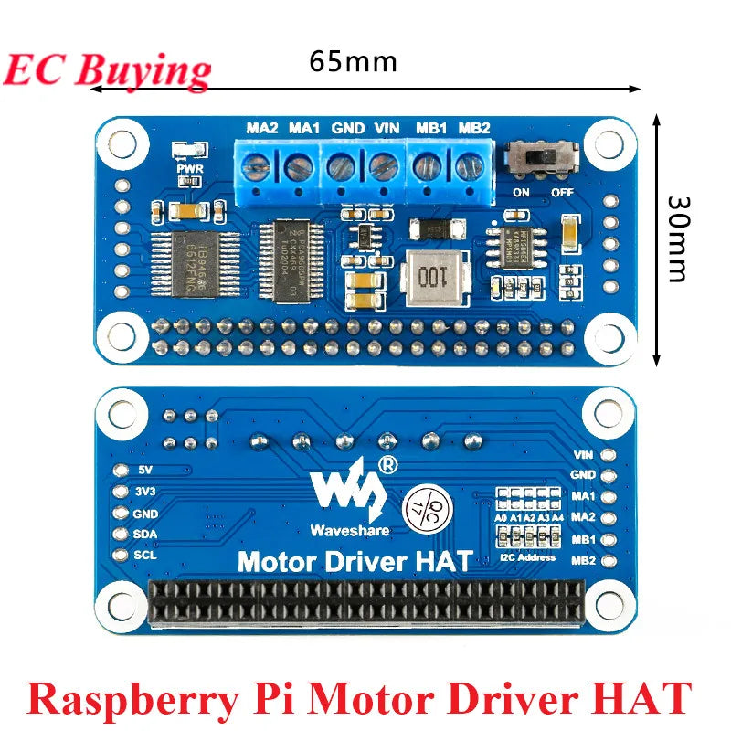Motor Driver Board Module Shield Expansion Board HAT TB6612FNG PCA9685 I2C IIC Interface for Raspberry Pi 4th Generation 3B 3b+