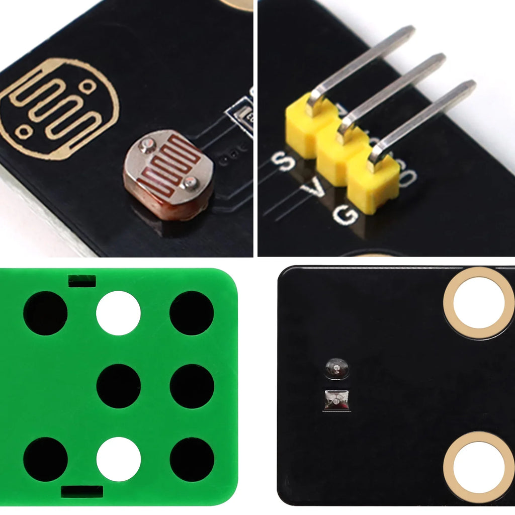 Photoresistor Sensor LDR Sensor Module DIY Electronic Building Blocks for Arduino UNO R3 Projects Compatible with Lego Blocks