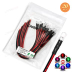 20pcs 5mm 12V LED Diode Flashing Prewired Light Beads Blinking White Red Green Blue Yellow RGB Fast Slow Flash DIY Pre Wire Lamp