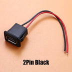 1/5pcs 2Pin 4Pin USB 2.0 Female Power Jack 2P 4P USB A Charging Port Connector With DIY Cable PH2.0 Terminal USB Charger Socket