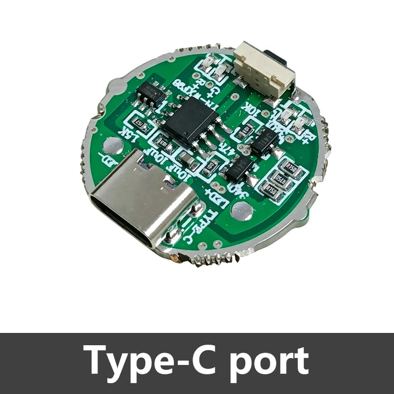 Micro USB & Type-C Dual Interface Side Press Flashlight Driver Board 3-Speed Dimming Constant Current Circuit Board