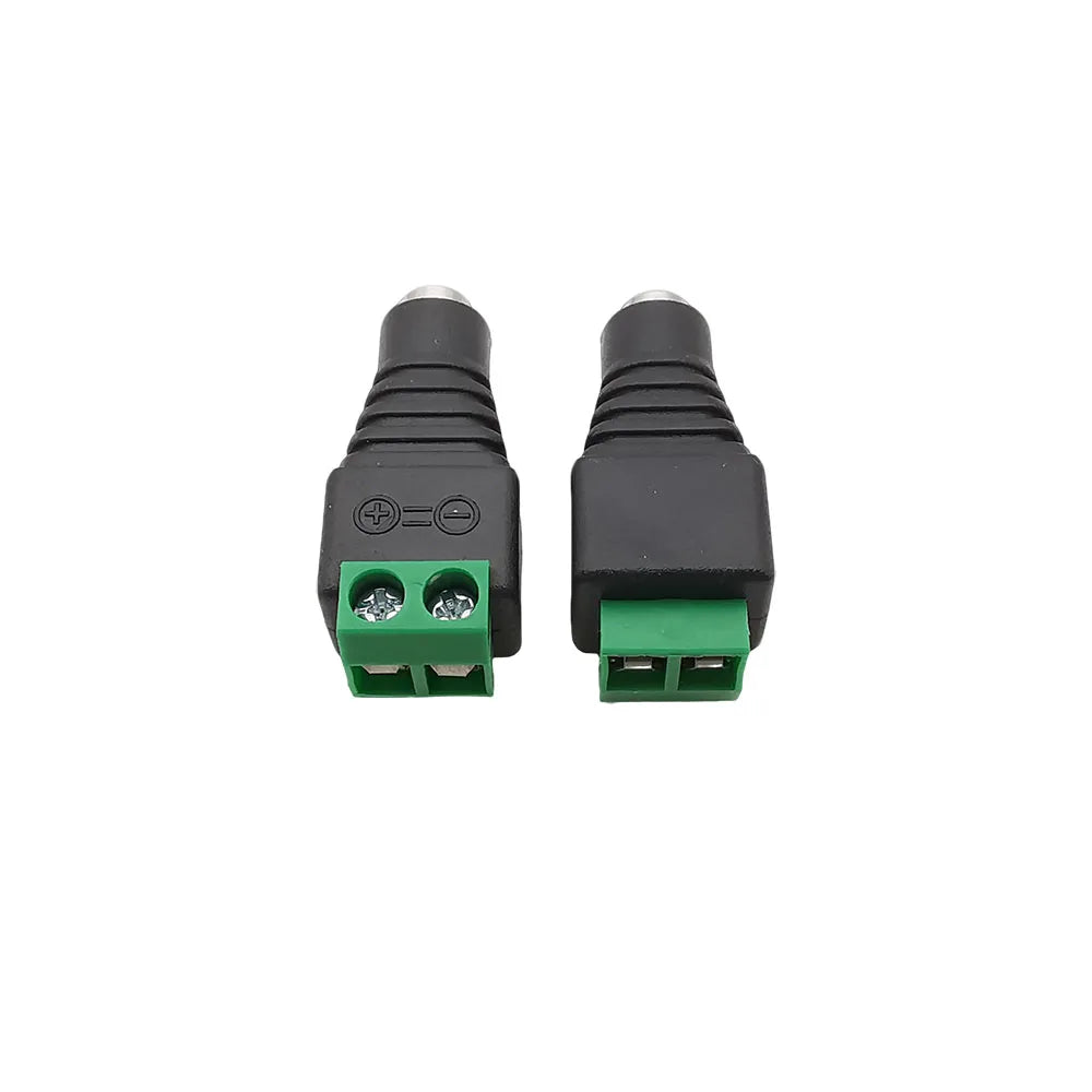 10Pcs DC 12V Male Female Socket Connectors 3.5 x 1.35mm DC Power Plug Jack to Screw Terminals Adapter for Led Strip Light DIY