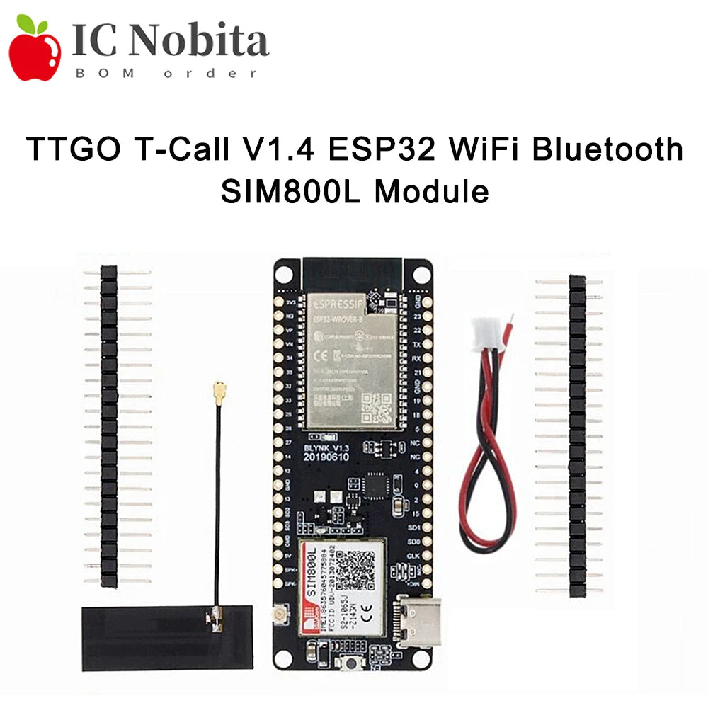 TTGO T-Call V1.4 ESP32 WiFi Bluetooth SIM800L Module Development Board with SIM Card Slot GSM GPRS Antenna IoT Wireless