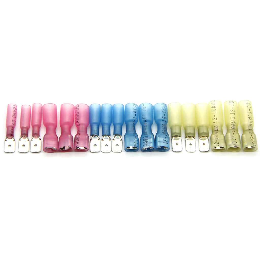 20/50/100PCS Male Female Heat Shrink Spade Crimp Terminal Waterproof Insulated Butt Electrical Wire Connector Cable Terminal Kit