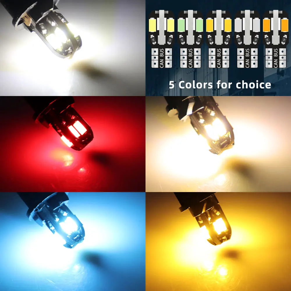 10pcs  W5W Led T10 Canbus Led Bulbs 8Pcs 5730 SMD 168 194 LED Interior Map Dome Lights Auto Clearance Light Parking Signal Lamp