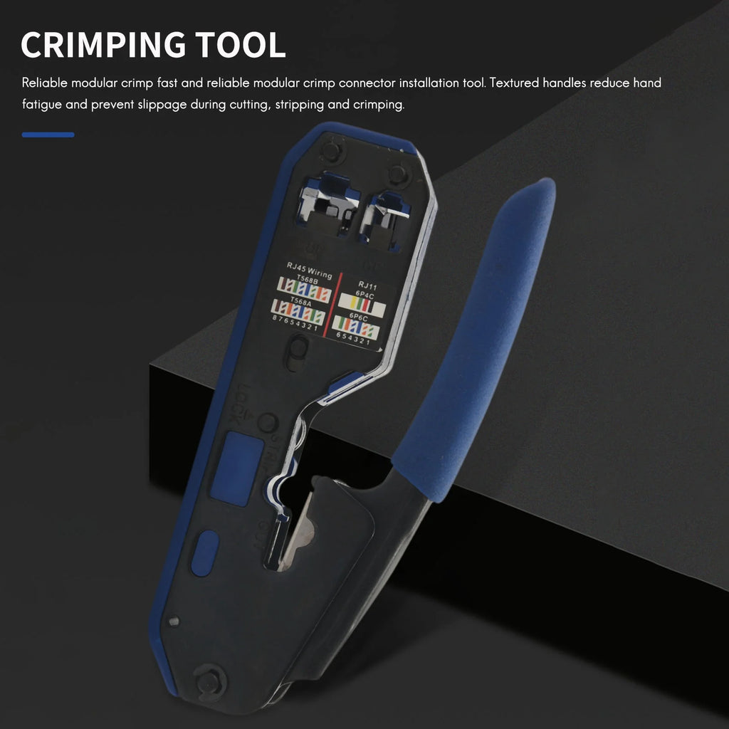 Well Made-Network Cable Tester RJ45 Crimp Tool Kit CAT5 CAT5E CAT6 Crimping Tool Kit, 50PCS RJ45 CAT6 Connector Plug