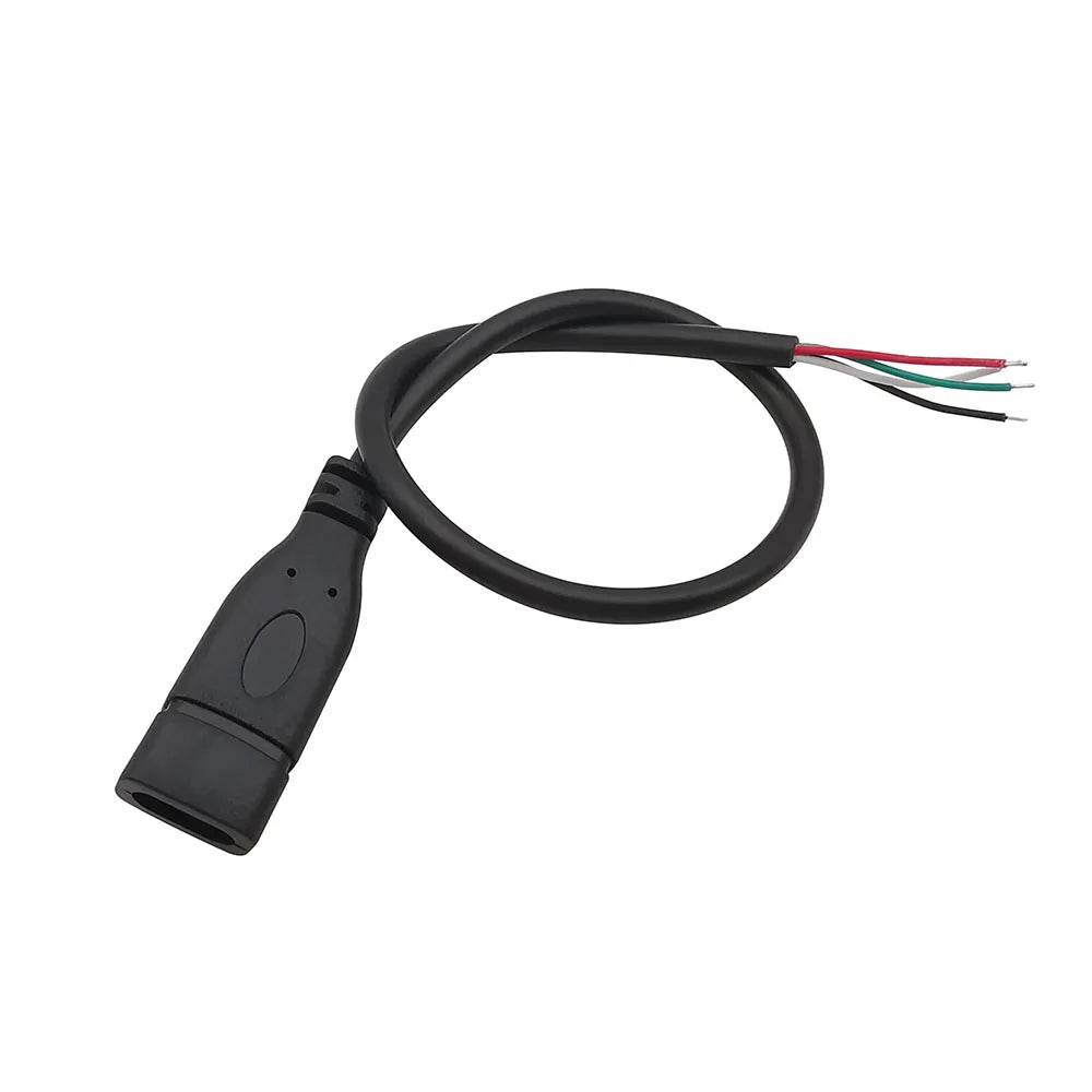 1/3Pcs 0.3M 1M 2M USB Type C Male Female Power Supply Cable Charge Connector Welding 2Pin 4Pin Wire Extension Adapter DIY Repair