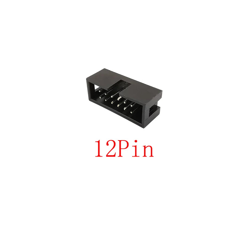 10Pcs DC3 2.54mm Pitch Double Row Male Socket Straight IDC Box Headers PCB Connector 6/8/10/12/14/16/18/20/24/26/30/34/40/50 Pin