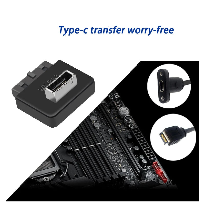 USB 3.0 Internal Header to USB Type C Front Type E Adapter 20/19-pin to Type C Converter Motherboard Desktop Converter