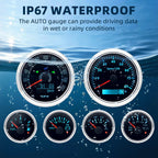 6 Gauge Set 85mm GPS Speedometer Tachometer 52mm Water Temp Fuel Voltmeter Oil Pressure Meter With 1/8 NPT Sensor For Boat Car