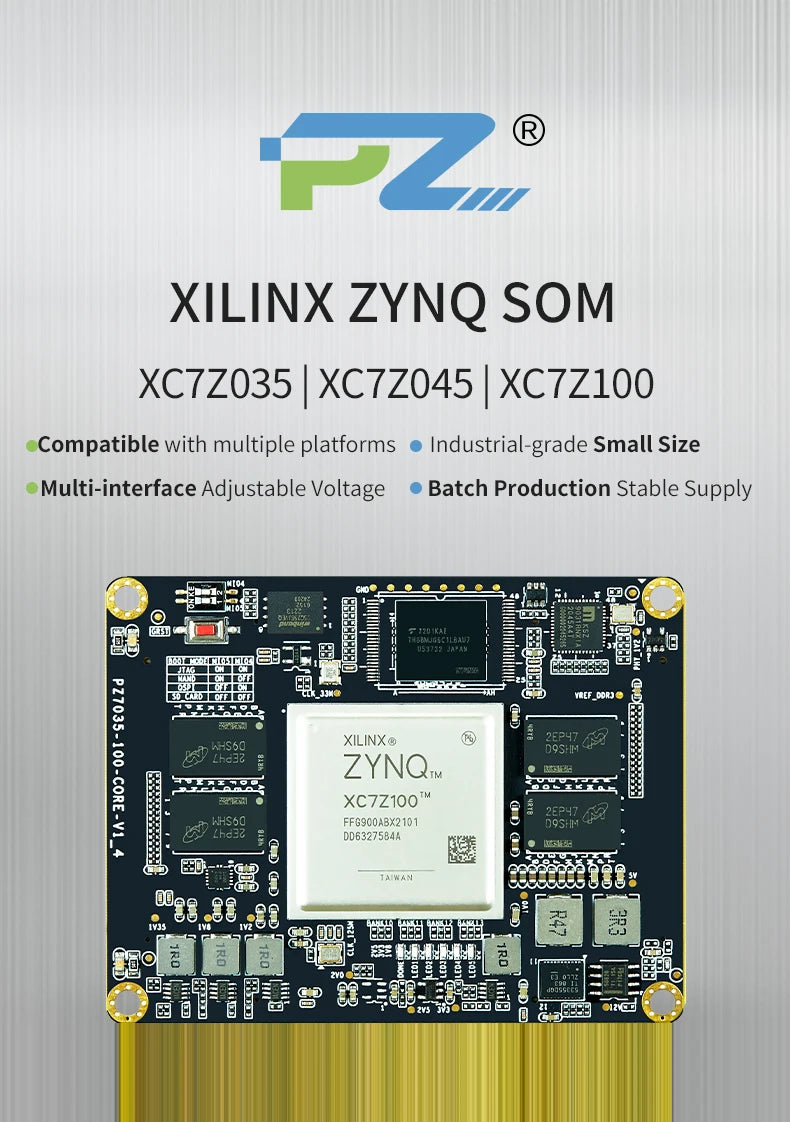 PUZHI SoM 7035 7045 7100: Xilinx SoC ZYNQ 7000 7Z030 7Z035 7Z045 7Z100 FPGA Core Board Industrial Grade  System on Module 900I