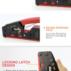 TOPLIA Vertical Network RJ45 Crimping Tool Kit Ethernet Crimp Tool Cable Crimper for RJ11/RJ12 Standard, RJ45 Pass Through
