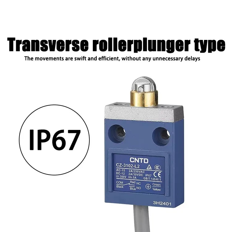 CNTD Micro Travel Limit Switch CZ‑3 Series CZ‑3101 CZ‑3104 CZ‑3108 CZ‑3112 IP67 Waterproof 5A 250V Position Control Switch