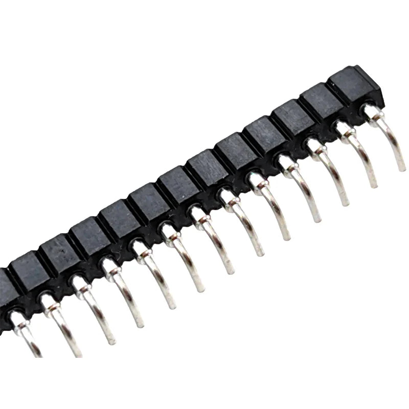 20pcs 1x40P 2.54mm Round Hole Male Tin Gold Female Pin Header Single Row 0.1" Breakable PCB IC Crystal Transistor Socket