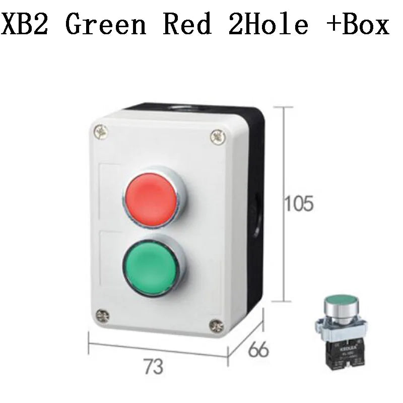 NEW XB2 Metal button switch control box start stop industrial identification symbol self reset circular emergency stop SWITCH