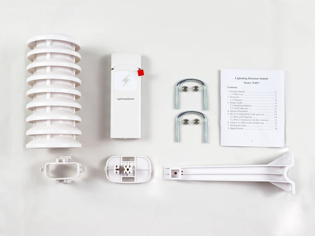 Misol WH57 Outdoor Wireless Lightning Sensor with Plastic Shield, Lightning Detection Sensor