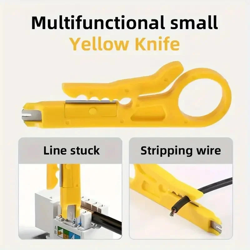 Propatch RJ45 Crimp Tool Kit All-in-One Ethernet Crimper Cat7 Cat6 Cat5 Crimping Tool with 52 Cat6 Ethernet Crimping Connectors