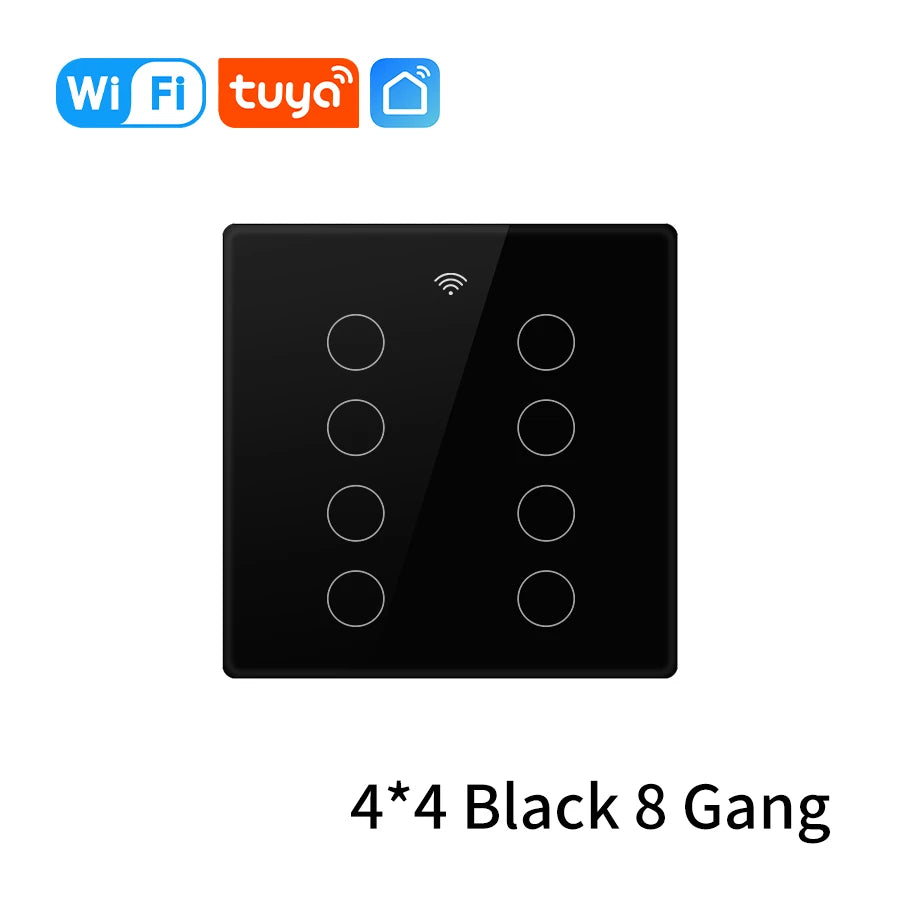 Tuya WiFi Smart Switch Brazil Standard 4x4 Size Touch Sensor 4/6/8 Gang Wall Light Switch Voice Control By Alexa Google Home