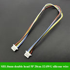 2-50Pcs/lot JST SH 1.0mm Pitch Female Socket Terminal Plug Wire Connector SH 1mm 2 3 4 5 6 Pin 20CM 32AWG Silicone Wires Cable